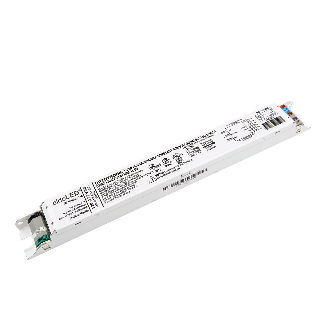 eldoLED *2743X3 OPTOTRONIC 50W Constant Current 0-10V Dimmable LED Driver, Programmable Linear OTi50/120-277/1A4 DIM-1 L G2 (Osram 57452)