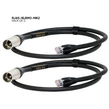 Load image into Gallery viewer, Pack of 2 - SIRS-E Heavy Duty RJ45 to XLR 3ft DMX Cable Adapter for DMX Decoders
