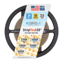 Load image into Gallery viewer, SIRS-E White LED Strip Lights, StripFlexLED Professional Grade Flexible Tape, 24V 60 LEDs/m for Versatile Lighting, Made in USA, UL Listed
