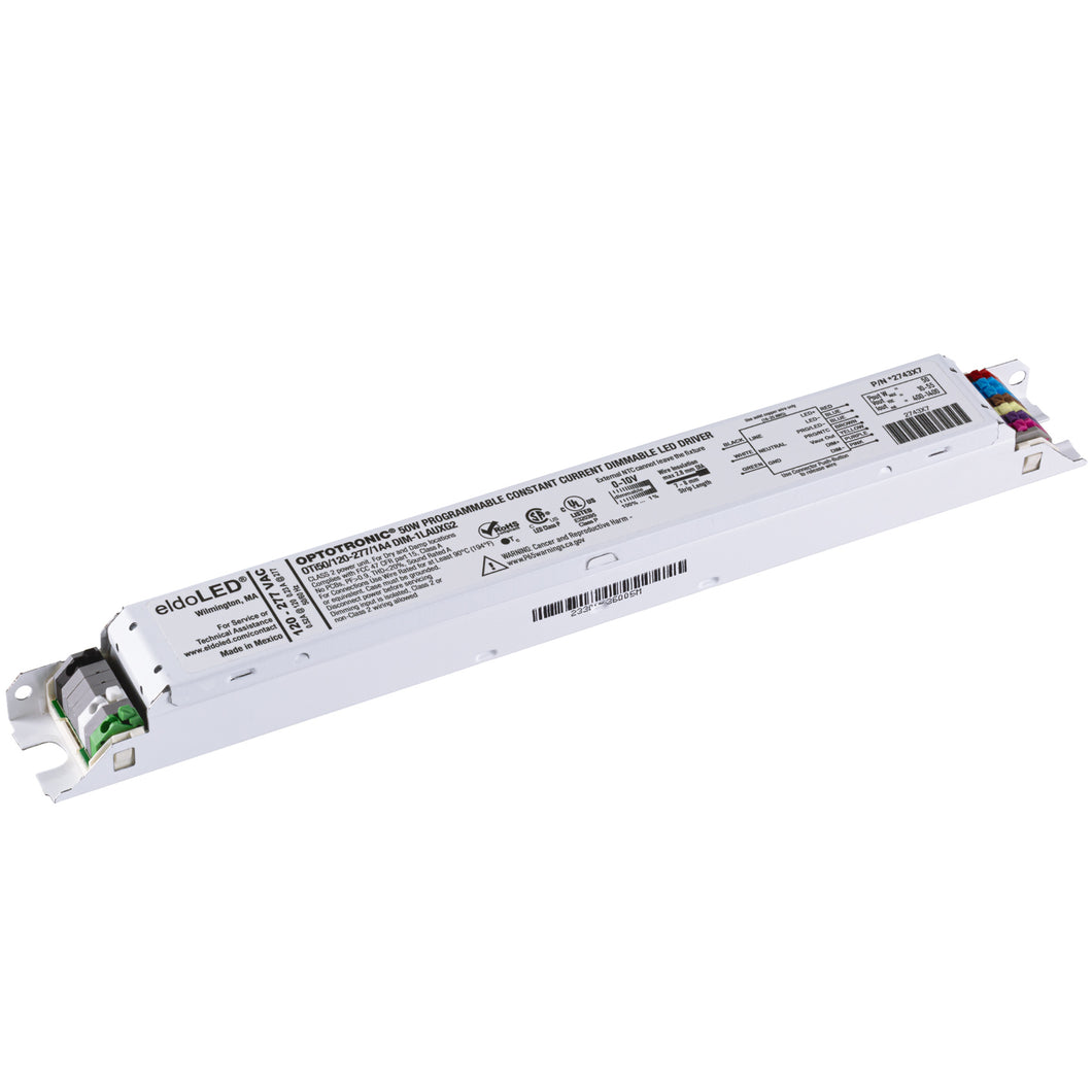 eldoLED *2743X7 OPTOTRONIC  50W Constant Current 0-10V Dimmable LED Driver, Programmable Linear OTi50/120-277/DIM-1L AUX G2 (Osram 57456)