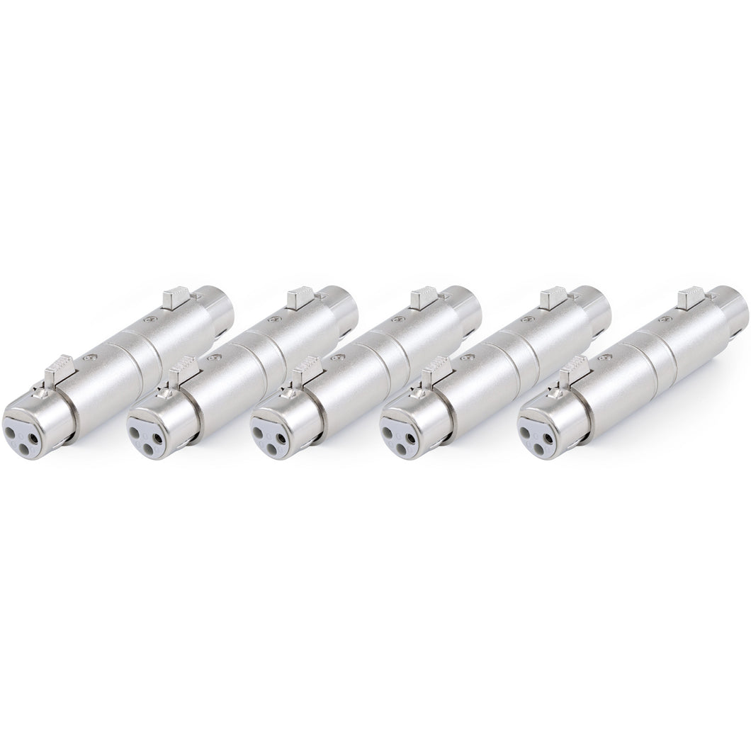 SIRS-E 3 Pin XLR Female to 3 Pin XLR Female DMX Gender Changer Adapter 30034 for ENTTEC Interfaces, DMX Controllers and Cables (Pack of 5)