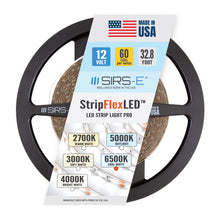 Load image into Gallery viewer, SIRS-E White LED Strip Lights, StripFlexLED Professional Grade Flexible Tape, 12V 60 LEDs/m for Versatile Lighting, Made in USA, UL Listed
