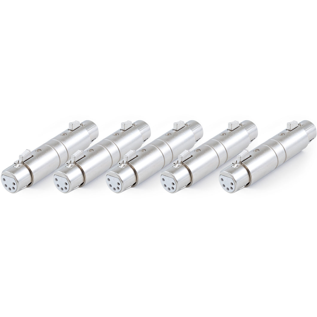 SIRS-E 5 Pin XLR Female to 5 Pin XLR Female DMX Gender Changer Adapter 70034 for ENTTEC Interfaces, Controllers and Cables (Pack of 5)