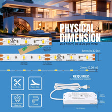 Load image into Gallery viewer, SIRS-E StripFlexLED White LED Strip Kit, 12V 60 LEDs/m with 60W Dimmable Driver, Made in USA, UL Listed
