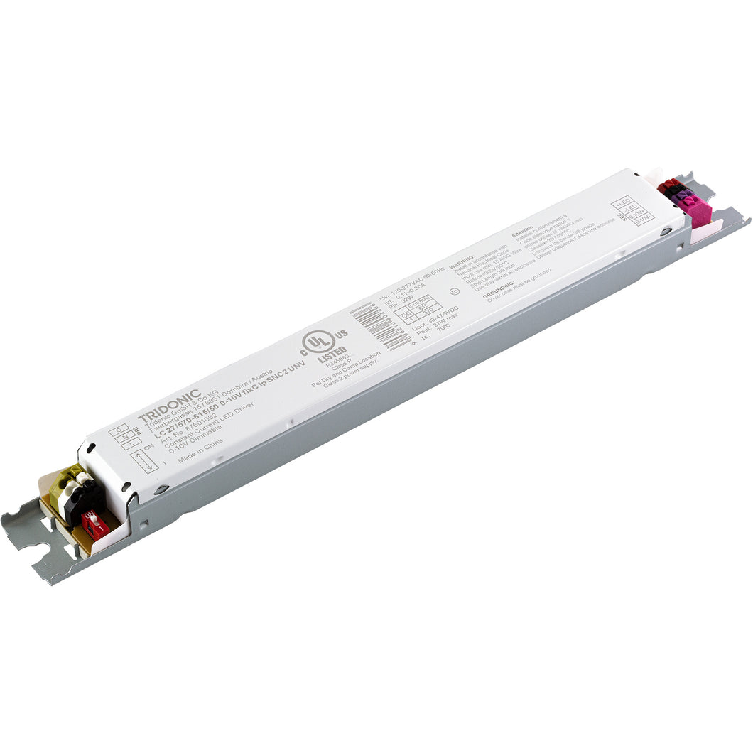 Tridonic Linear Essence Series 27 Watts Constant Current LED Driver, 0-10V Dimmable LC 27/570–615/50 0-10V fixC lp SNC2 UNV (87501062)
