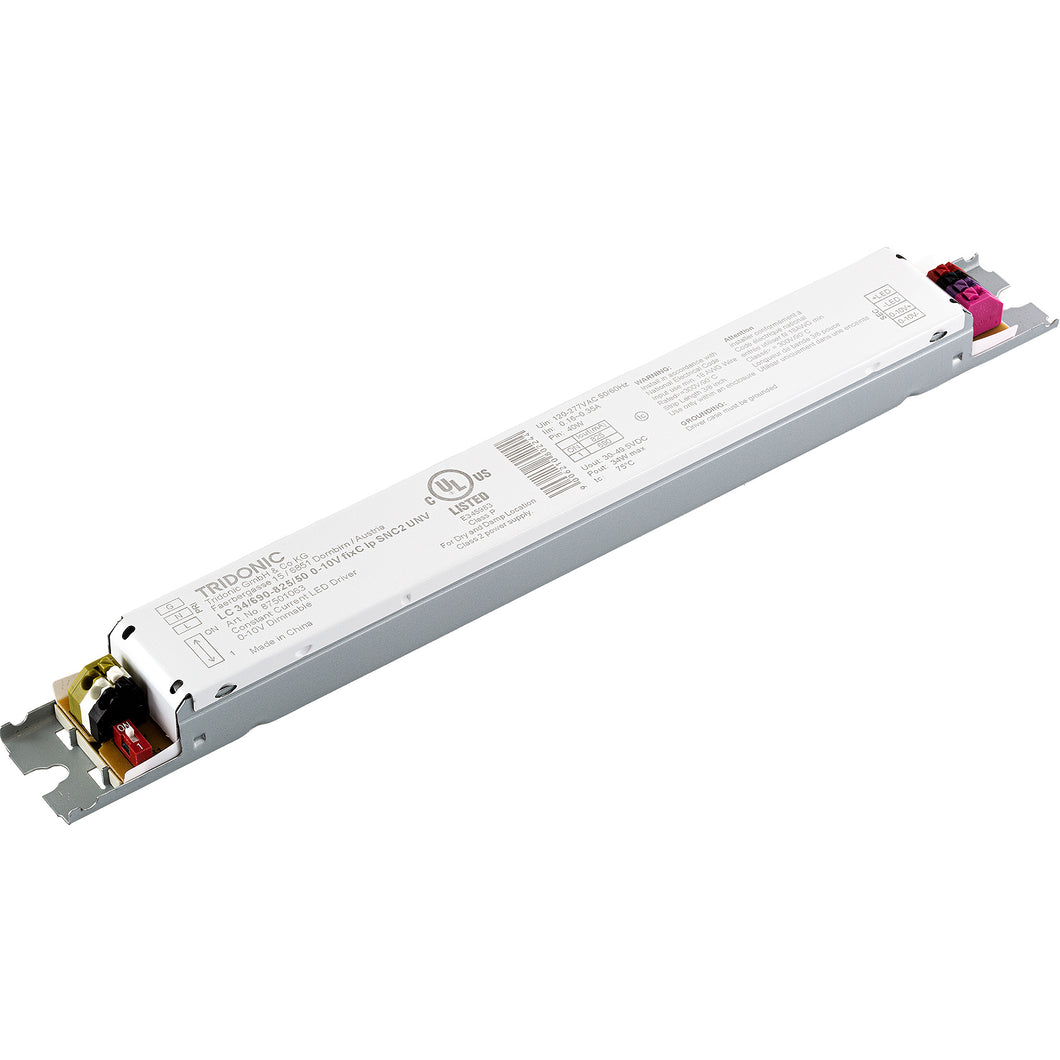 Tridonic Linear Essence Series 34 Watts Constant Current LED Driver, 0-10V Dimmable LC 34/690–825/50 0-10V fixC lp SNC2 UNV (87501063)