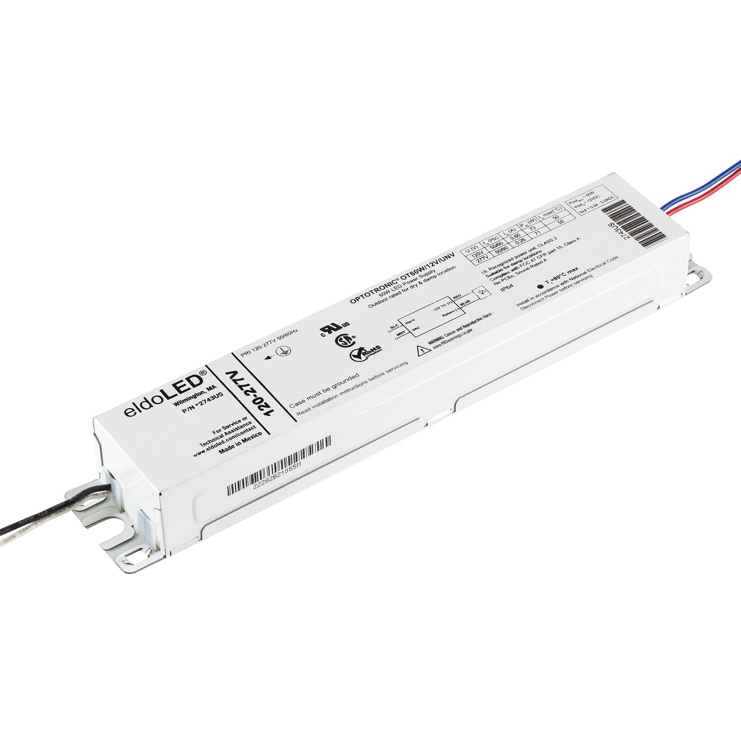 eldoLED *2743US OPTOTRONIC 12V DC 60W Constant Voltage Non-Dimmable LED Driver, OT60W/12V/UNV (Osram 51632)