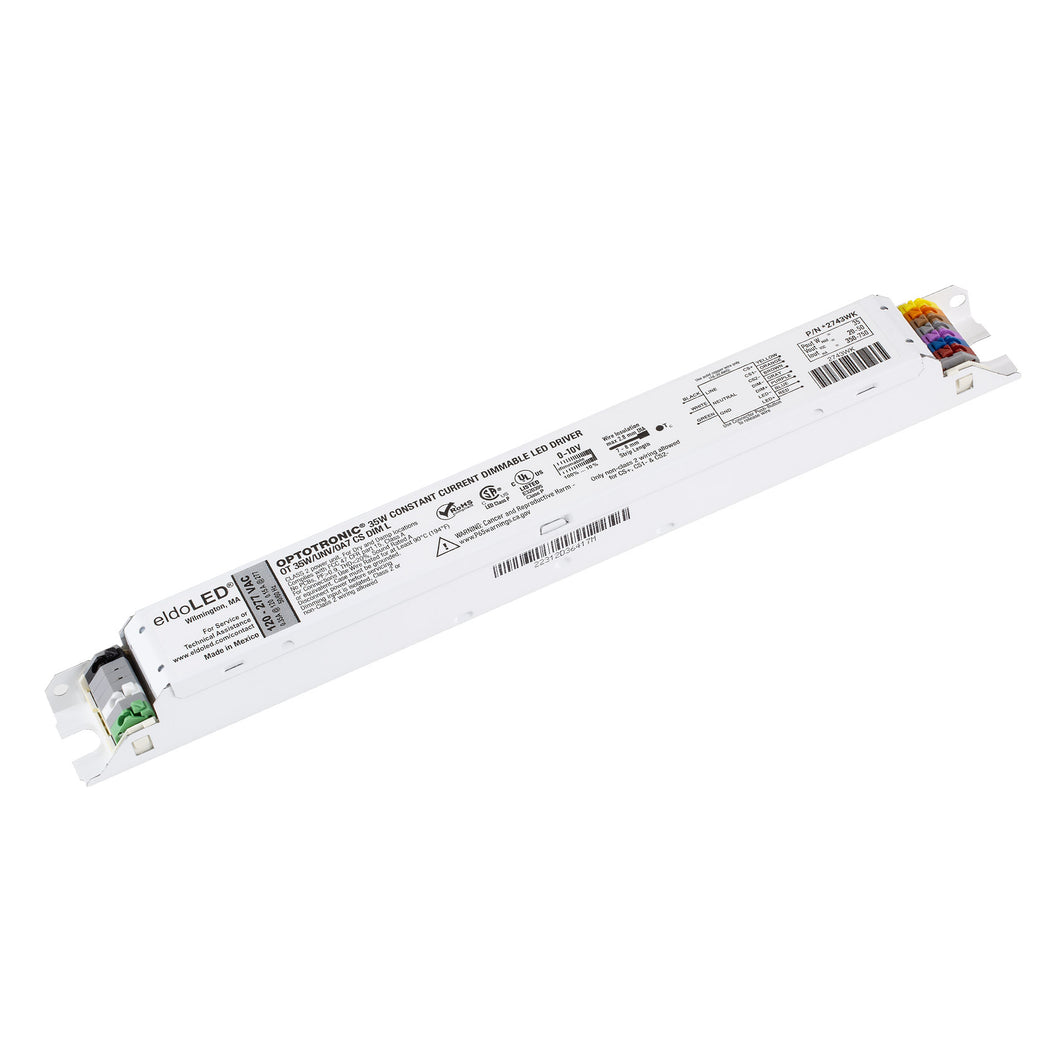 eldoLED *2743WK OPTOTRONIC 35W Constant Current 0-10V Dimmable LED Driver, Current Select OT 35W/UNV/0A75 CS DIM L (Osram 57436)