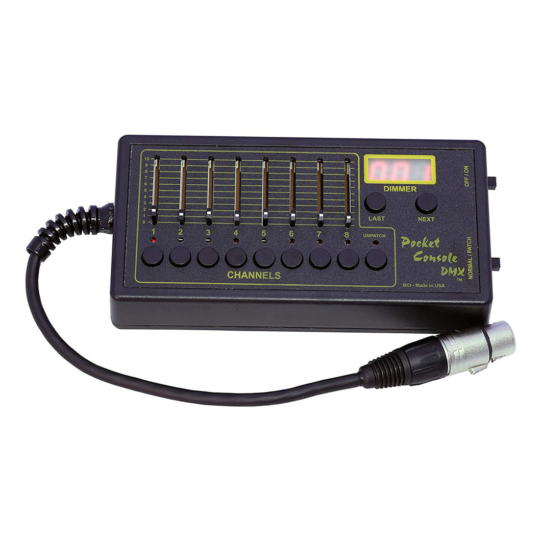 Pocket Console DMX with Moving Light 8 Page Multi-Patch Dimmer Tester Lighting Portable Console by BCi - Baxter Controls Inc