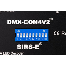 Load image into Gallery viewer, SIRS-E DMX-CON4V2 LED DMX Decoder 4 Channel RGB &amp; RGBW Controller 10A/CH, 12-24V DC, 480-960W
