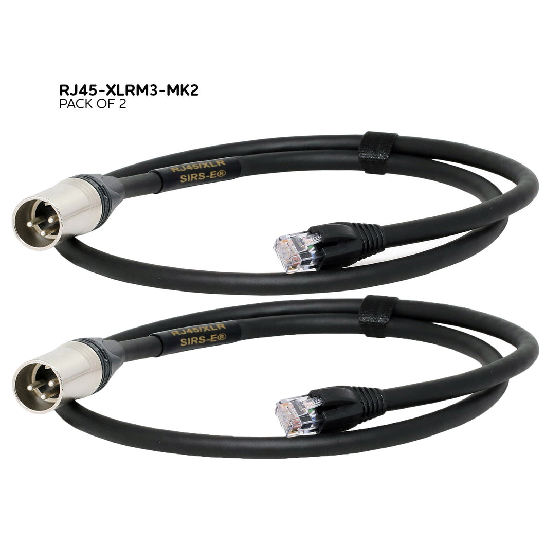 Pack of 2 - SIRS-E Heavy Duty RJ45 to XLR 3ft DMX Cable Adapter for DMX Decoders