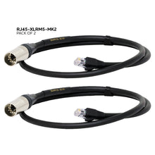 Load image into Gallery viewer, Pack of 2 - SIRS-E Heavy Duty RJ45 to XLR 3ft DMX Cable Adapter for DMX Decoders
