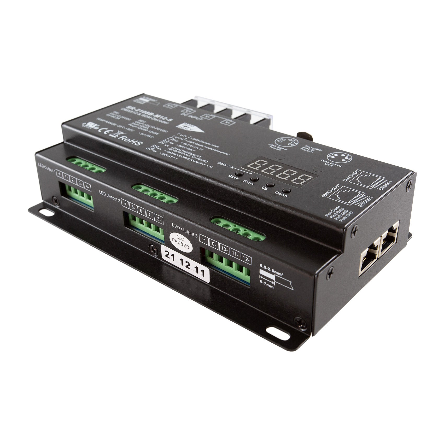 SIRS-E LED DMX RDM Decoder 5 Channel Stand Alone RGB & RGBW Controller –