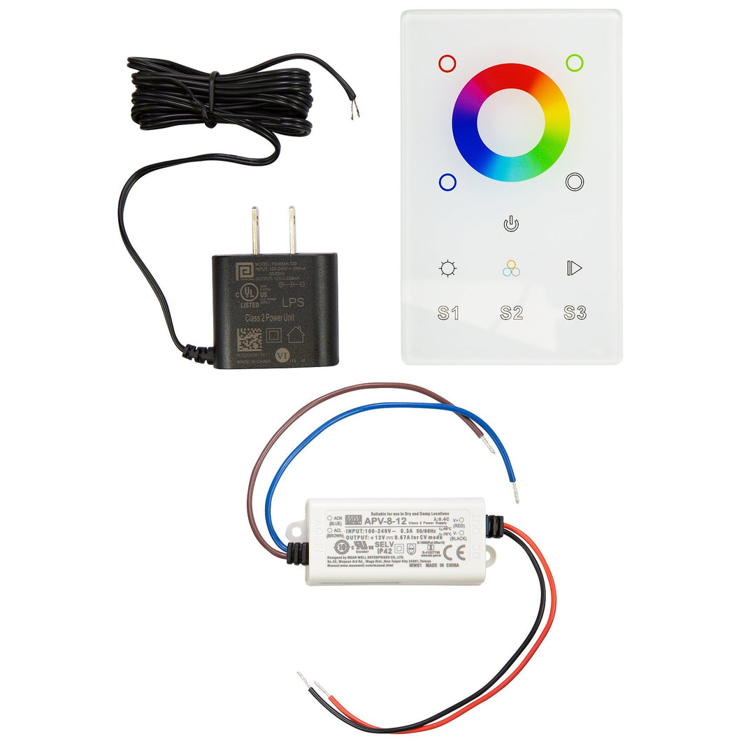 SIRS-E RGB & RGBW LED Touch DMX Wall Mount Controller Kit - White