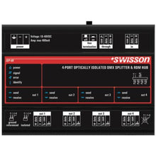 Load image into Gallery viewer, Swisson ISP-4R-DC-TERM ISP DMX RDM Optical Isolated Splitter &amp; Booster, DIN Rail Mountable, 4 Outputs, Terminal

