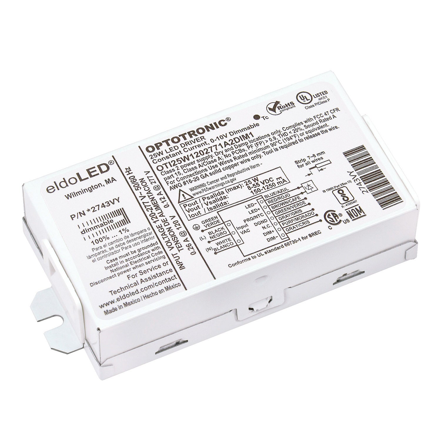 eldoLED OPTOTRONIC 25W Constant 0-10V Dimmable Dri – sirs-e.us