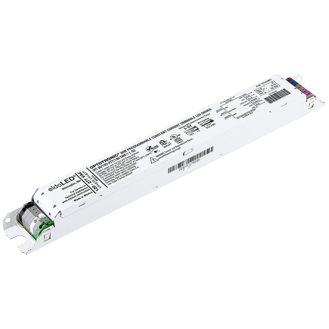 eldoLED *2743WG OPTOTRONIC 30W Constant Current 0-10V Dimmable LED Driver, Programmable Linear OTi 30/120-277/1A0 DIM-1 L G2 (Osram 57433)