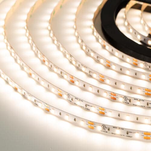 SIRS-E White LED Strip Lights, StripFlexLED Professional Grade Flexible Tape, 12V 60 LEDs/m for Versatile Lighting, Made in USA, UL Listed