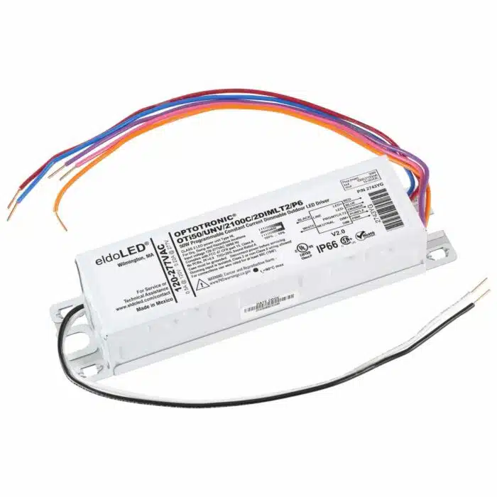 eldoLED *2743YG OPTOTRONIC 50W Constant Current 0-10V Dimmable LED Driver, Programmable Outdoor OTi50W/UNV/2100C/2DIMLT2/P6 (Osram 79278)