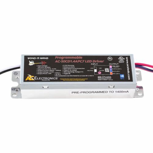 ACE LEDS AC-50CD1.4APC7 50 Watt Wond-R Wand Constant Current Programmable LED Driver Top View