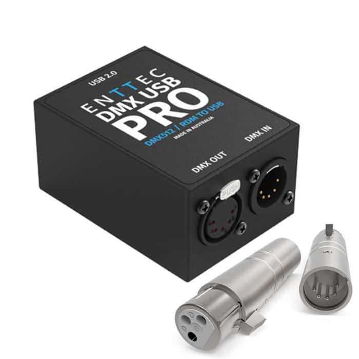Enttec DMX USB Pro 70304 Lighting Interface with SIRS-E 70029 5P Male to 3P Female Adapter (Bundle)