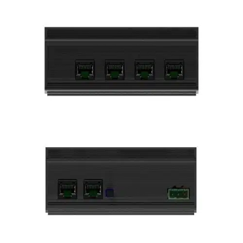 Swisson ISP-4R-DC-TERM ISP DMX RDM Optical Isolated Splitter & Booster, DIN Rail Mountable, 4 Outputs, Terminal Connectors