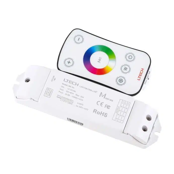 LTech M4+M4-5A LED RF 4 Channel RGBW Wireless Remote & Controller Set