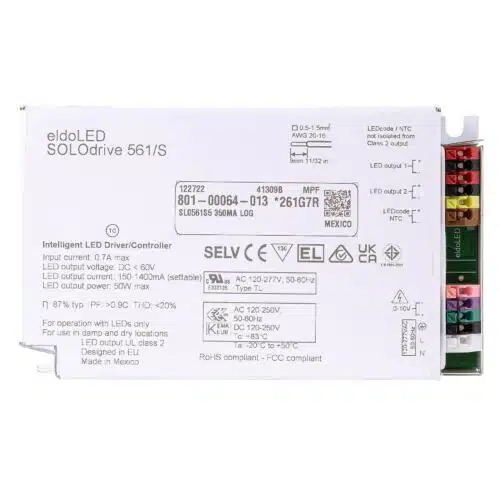 eldoLED SOLOdrive 561/S 50W Constant Current 0-10V Dimmable LED Driver Top View