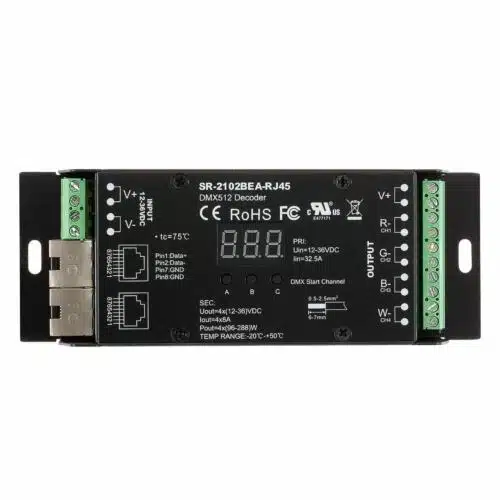 DMX Decoder 4 Channel RGB & RGBW Controller Top View