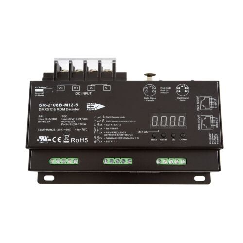 SIRS-E® LED DMX RDM Decoder 12 Channel Top View