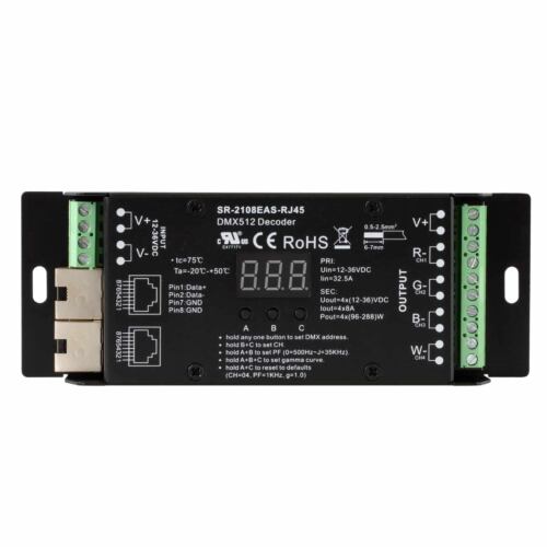 SIRS-E DMX Decoder – 4-Channel RGB & RGBW LED Controller