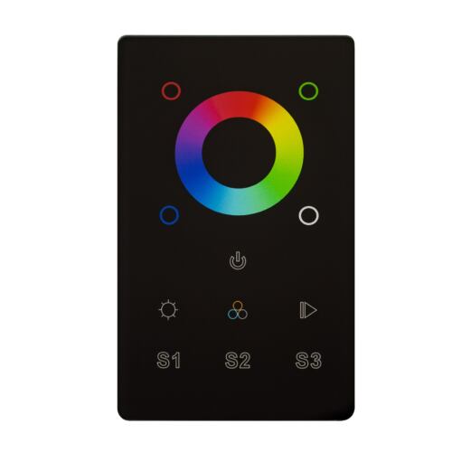 SIRS-E® RGB & RGBW LED Touch DMX Wall Mount Controller - Black