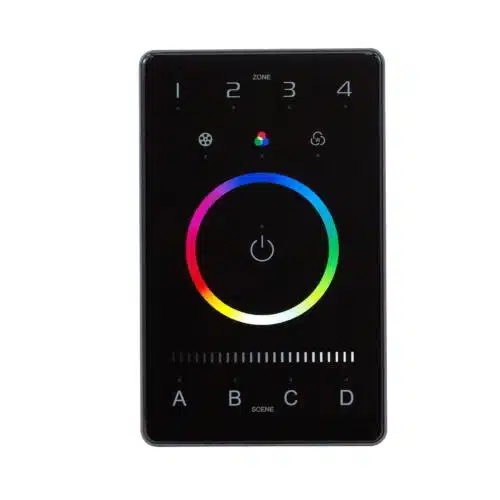 LTech UB4 RGBW DMX & Bluetooth Programmable Touch Panel Wall Mount LED Lighting Controller Front View