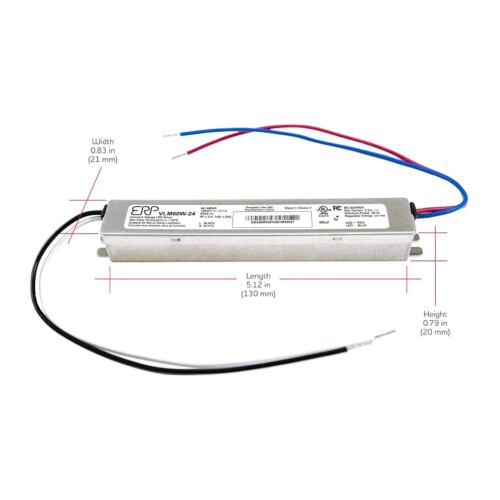 ERP VLM60W-24 Constant Voltage DC Power Compact LED Driver Measurements