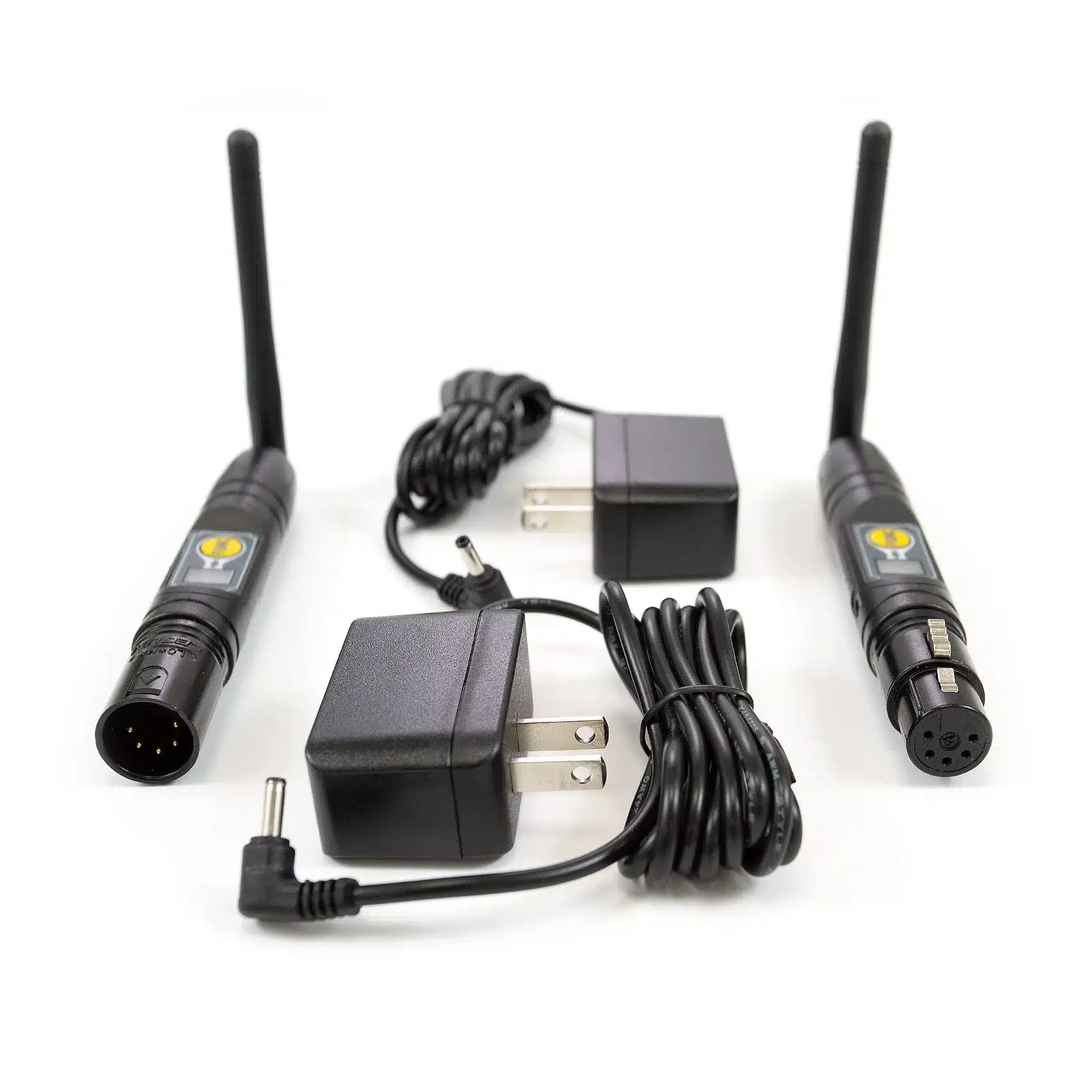 anyDMX V2 Wireless DMX Transmitter & Receiver Pair (Transceivers) Male and Female 5 Pin XLR by SIRS-E 