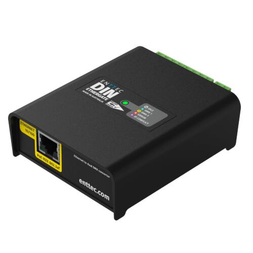 Enttec DIN Ethergate 71030, 2 Universe DIN Rail Ethernet to Dual DMX / RDM Converter - Multi-Protocol