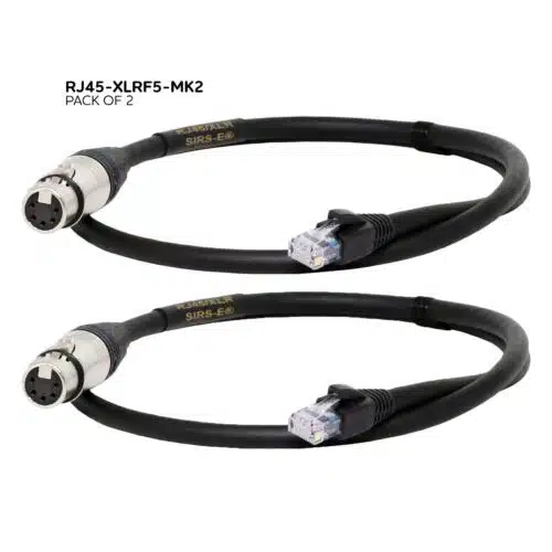 Pack of 2 - SIRS-E Heavy Duty RJ45 to XLR 3ft DMX Cable Adapter for DMX Decoders