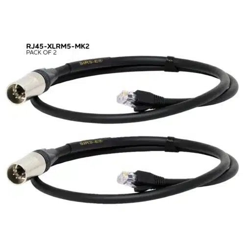 Pack of 2 - SIRS-E Heavy Duty RJ45 to XLR 3ft DMX Cable Adapter for DMX Decoders