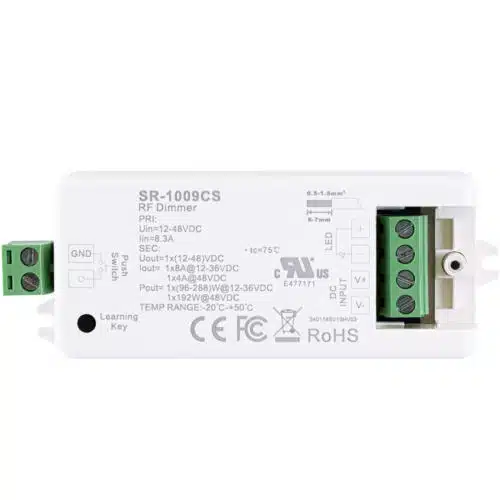 SIRS‑E® Single Channel 12-48V Constant Voltage RF LED Dimmer SR-1009CS