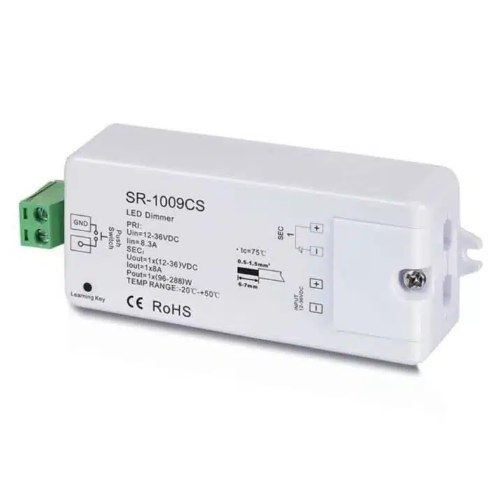 SIRS-E Single Channel 12-36V Constant Voltage RF LED Dimmer SR-1009CS