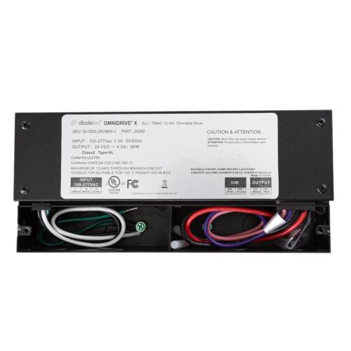 diodeLED OmniDrive X 24V 96W 2-in-1 Electronic & 0-10V Dimmable LED Driver with JBOX, Indoor/Outdoor Rated