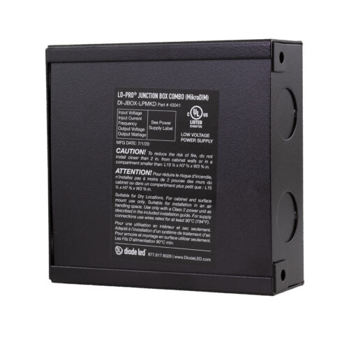 LO-PRO Junction Box with MikroDIM Driver Combo - 24V 60W, with JBOX