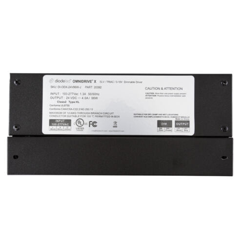 diodeLED OmniDrive X 24V 96W 2-in-1 Electronic & 0-10V Dimmable LED Driver with JBOX, Indoor/Outdoor Rated
