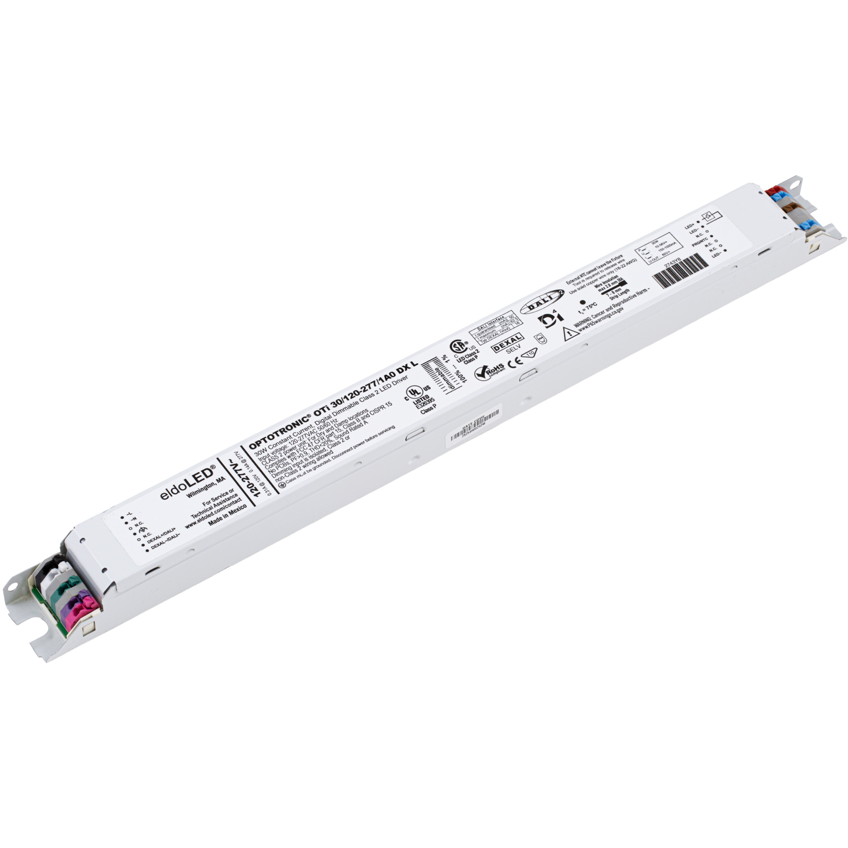 ECOdrive OTi 30W 120-277 1A0 DX L DEXAL Constant Current Programmable Linear LED Driver (*2743Y8 / 78033)