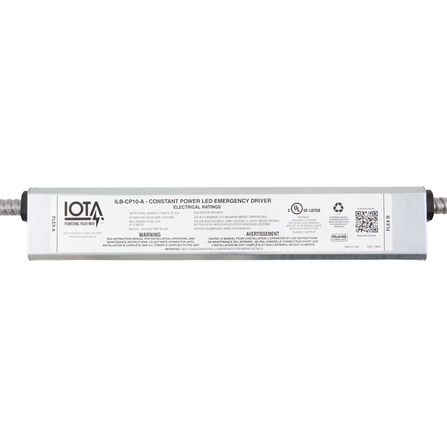 IOTA ILB CP10 A M5 Dual Flex 10-Watt Constant Power Emergency LED